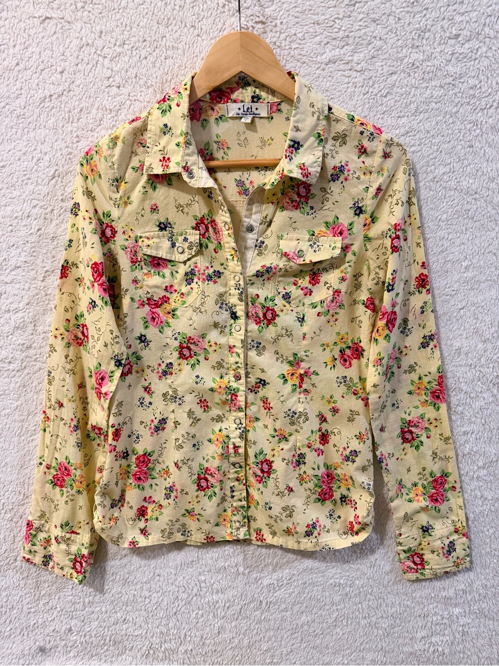 lei Yellow Floral Button-Down Shirt